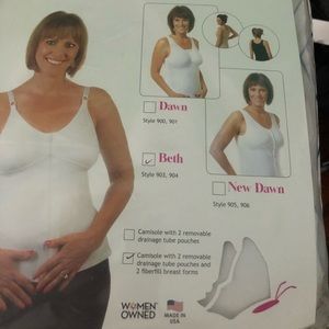 Wear ease post surgical camisole for mastectomy and reconstruction